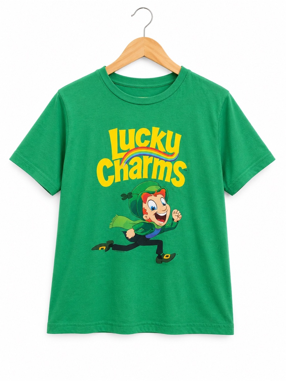 Lucky Charms Leprechaun Graphic T-Shirt Kids XL 14/16 Green
